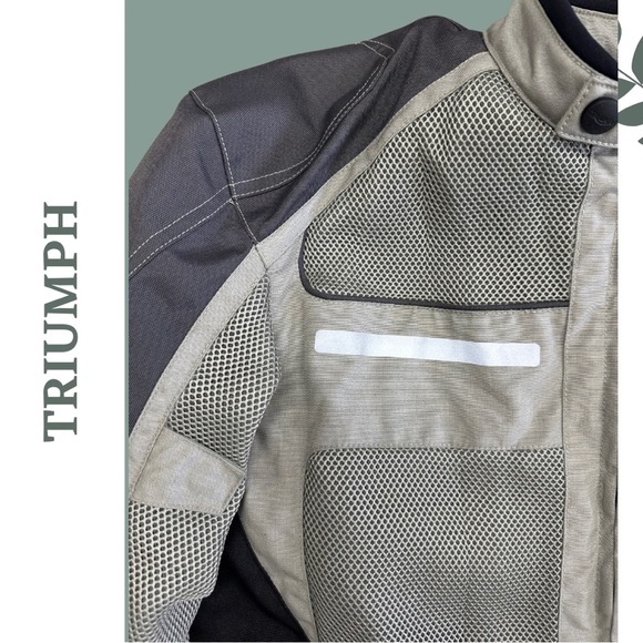 Triumph Gray and Black Men's Motorcyle Jacket CE Protectors size Large - Picture 4 of 16
